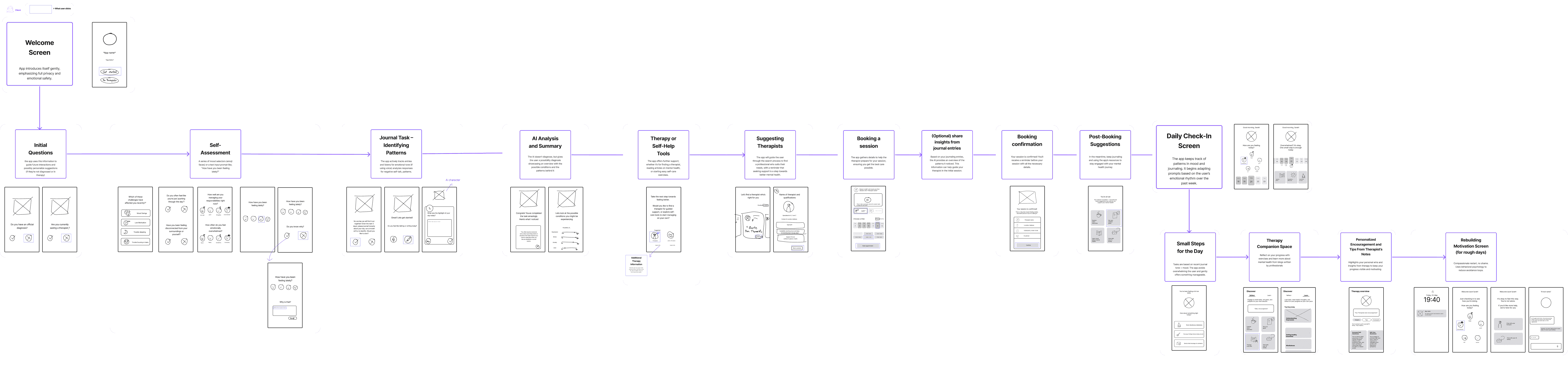Client low-fidelity wireframes
